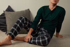 Tartan Brushed Plain-Weave Cotton Pyjama Bottoms