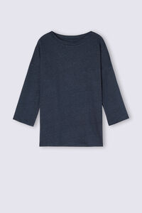 Shirt mit U-Boot-Ausschnitt aus Leinen