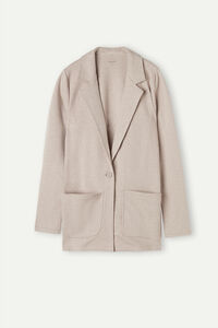 Buttoned Jacket in Interlock Cotton