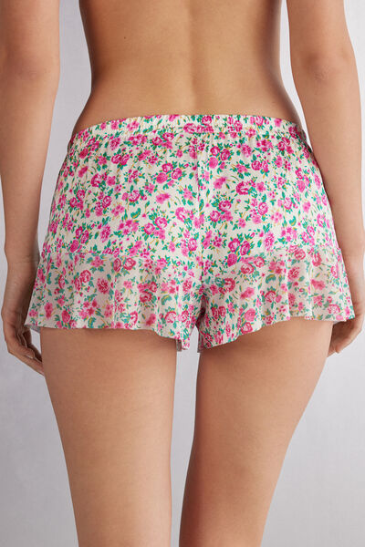 Shorts aus Satin Life is a Flower