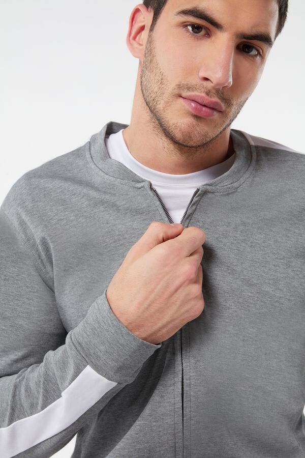 Interlock Sweatshirt with Central Zip