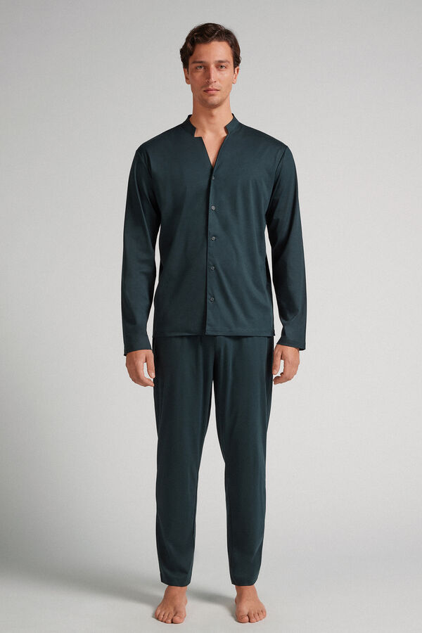 Full-Length Button-Up Cotton Pyjamas