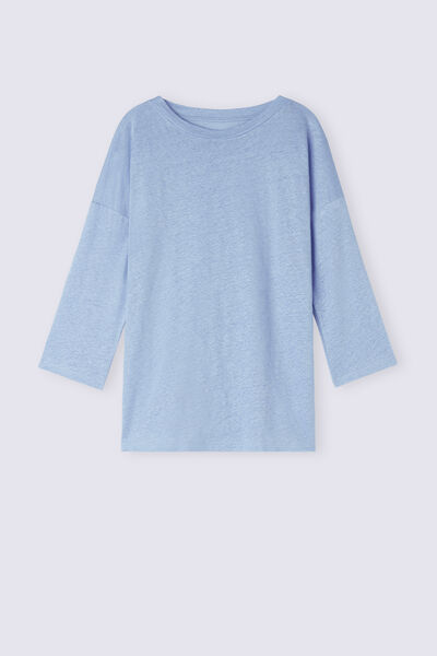 Boat-Neck Linen Top