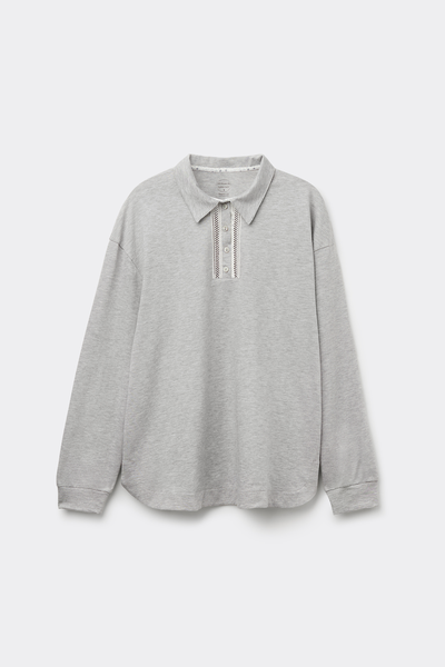Polo manches longues en coton Superior DUSTY FLOWER