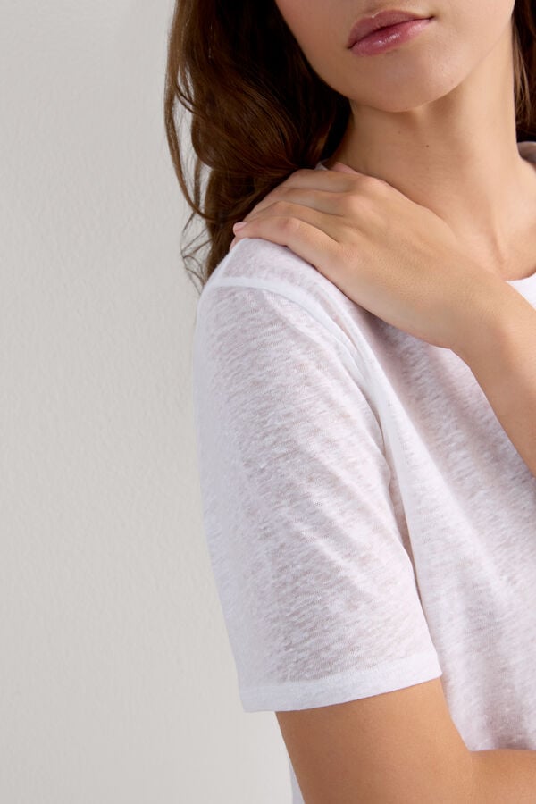 The Pure Linen Short-Sleeved Linen Top