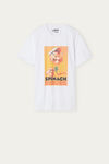 T-Shirt with Popeye Spinach Print