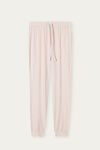 Soft Ribs Trousers with Cuffed Ankles.