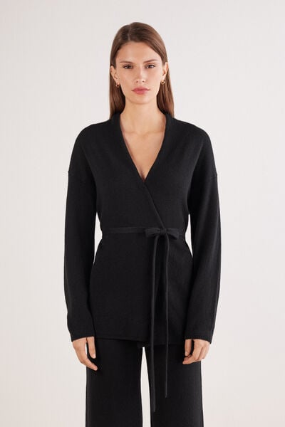 100% Cashmere Belted Cardigan