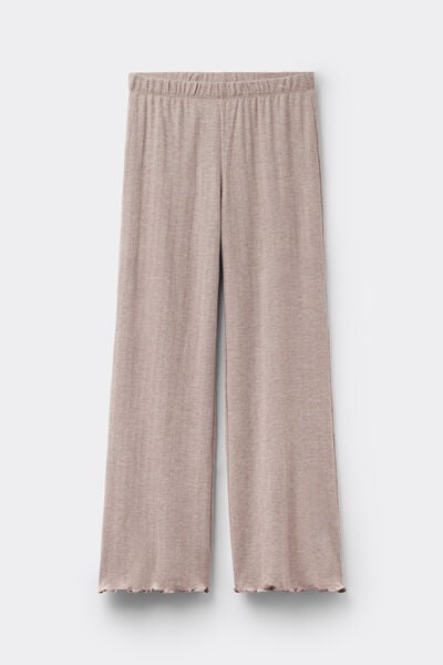Pantaloni Lungi Model Palazzo din Modal cu Cașmir Luxyury Softness