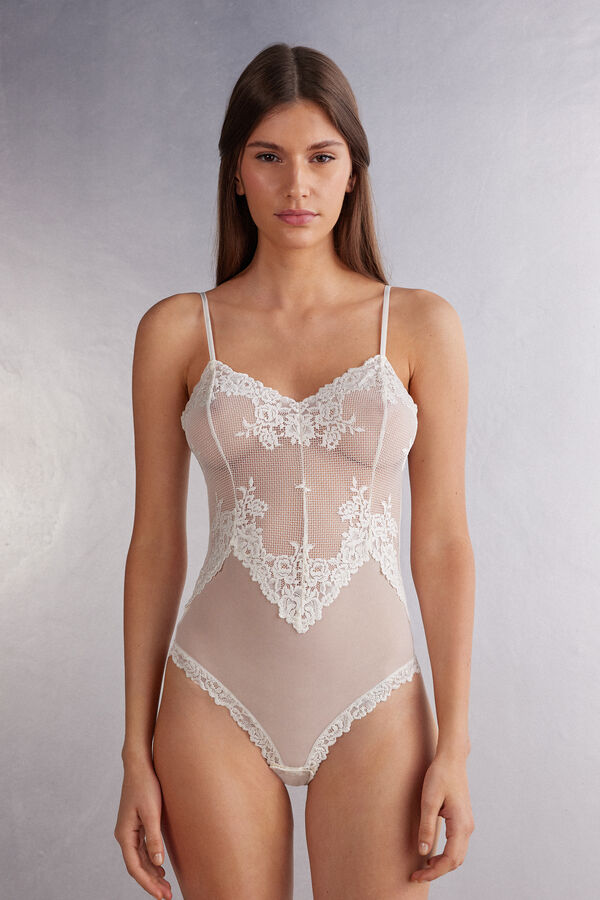 Pretty Flowers Tulle and Lace Bodysuit