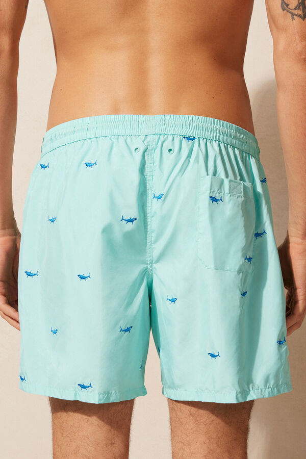 Boxer de bain avec broderie requins