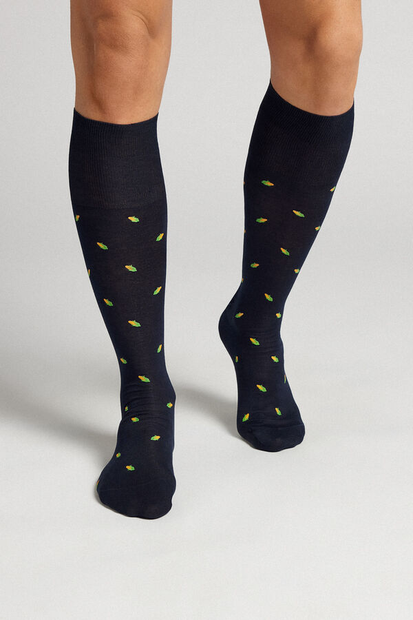 Long Patterned Lisle Socks
