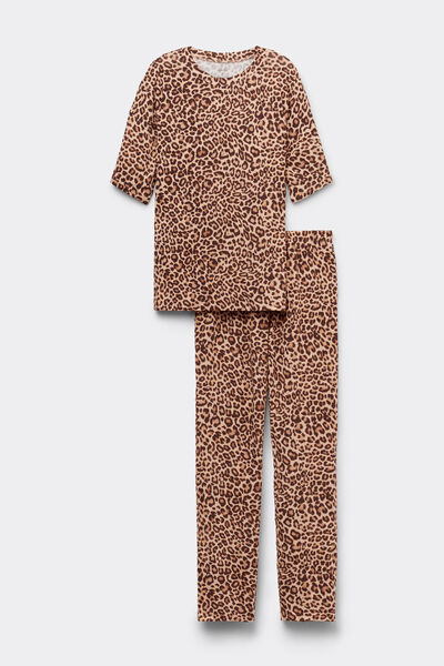 Pigiama Lungo con Manica Corta in Fresh Bamboo Pretty Savage