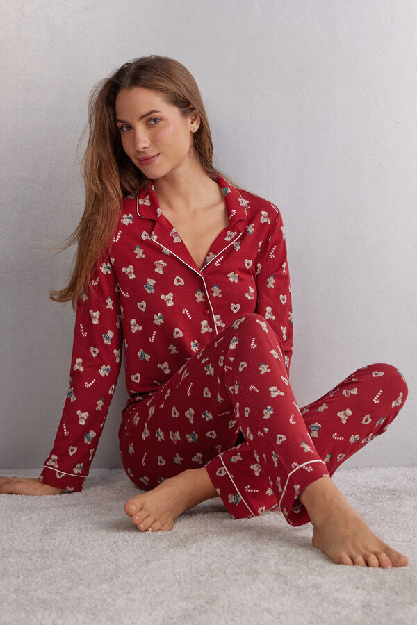 Pigiama Lungo in Modal Teddy Christmas