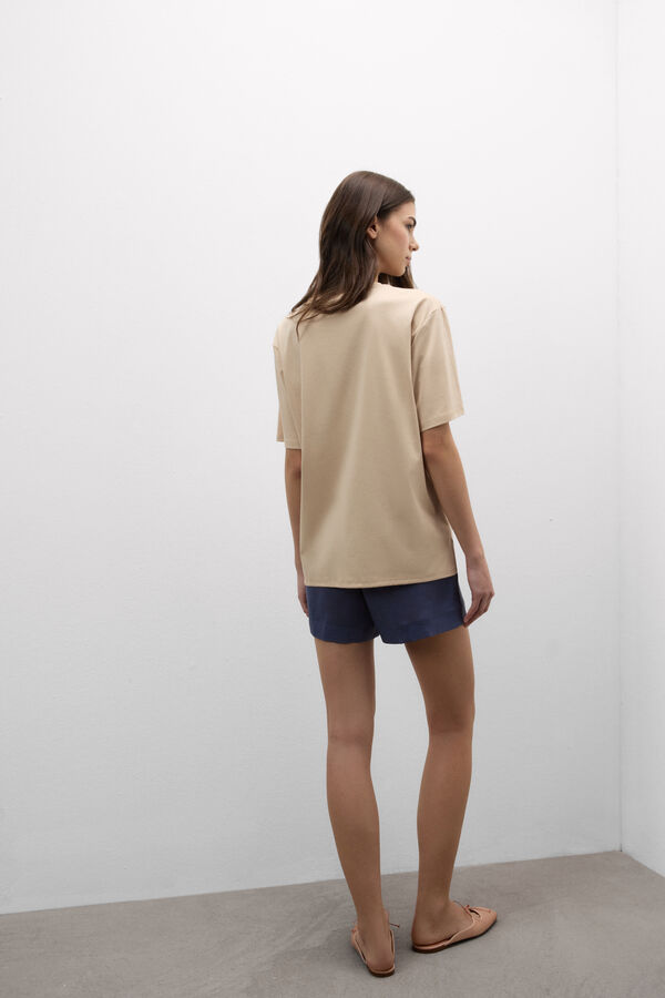 Short-Sleeved Elevated Cotton Top