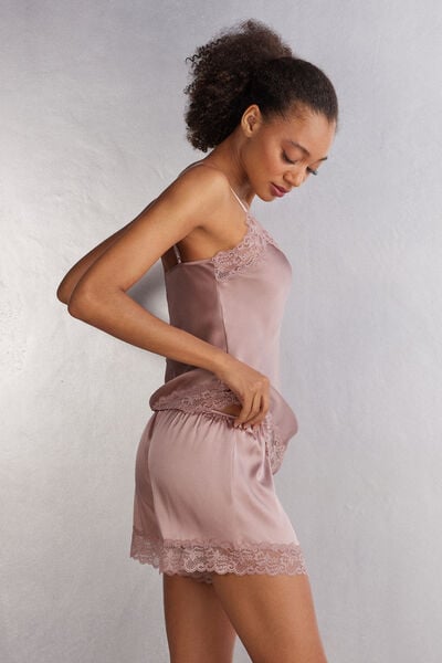 Seidenshorts mit Spitze