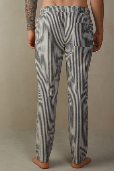 Linen and Cotton Striped Trousers