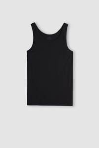 Round-Neck Vest Top in Stretch Superior Cotton