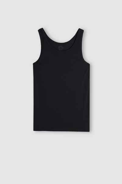 Tanktop mit Rundhalsausschnitt aus elastischer Superior-Baumwolle