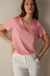 Short-Sleeved V-Neck Ultrafresh Supima® Cotton Top