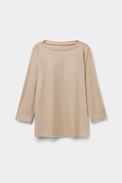 Maglia Manica 3/4 Scollo a Barchetta in Elevated Cotton