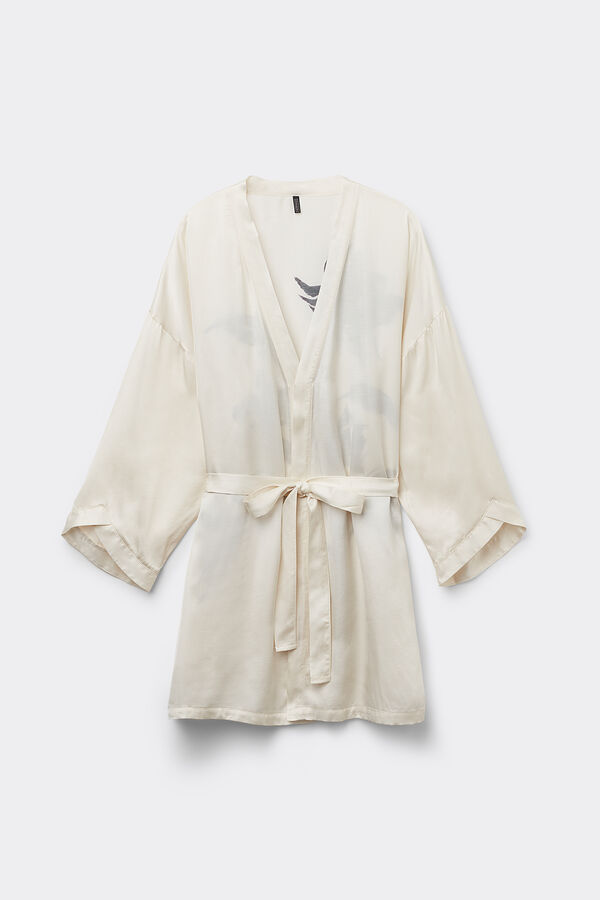 Sleepless Nights Viscose Satin Kimono
