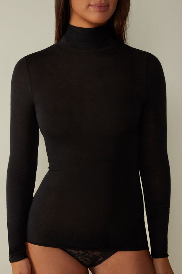 Modal Cashmere Ultralight High-Neck Top