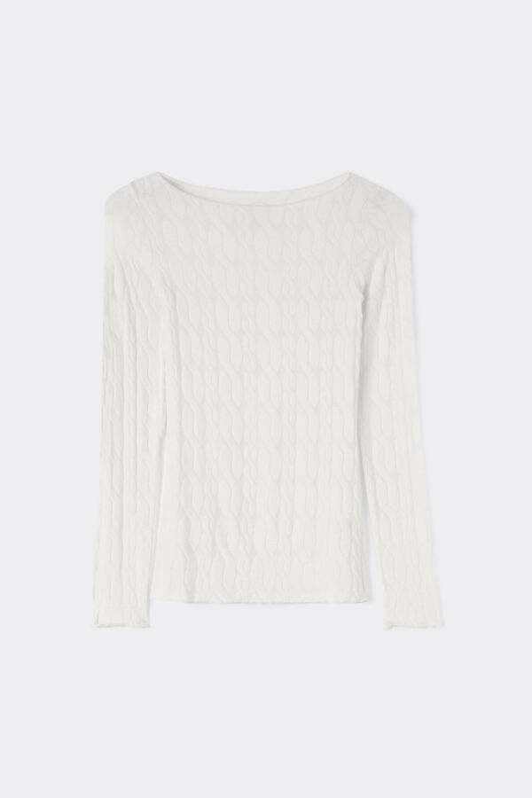 Ultralight Modal with Cashmere Braided Boat-Neck Top