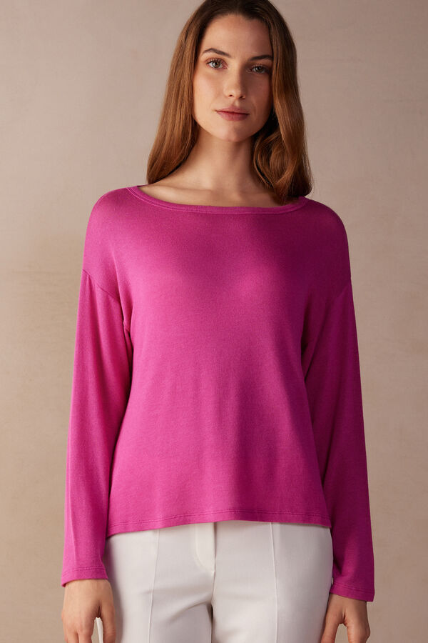 Maglia Manica Lunga in Modal Ultrasoft con Cashmere