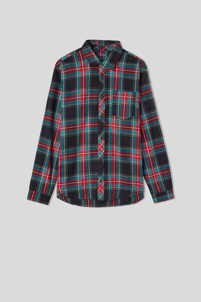 Tartan Brushed Plain-Weave Cotton Shirt