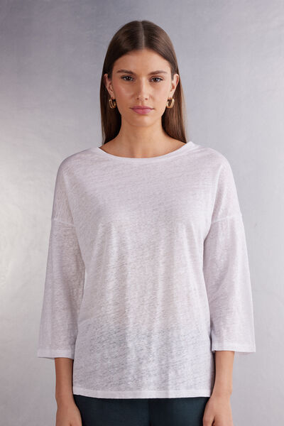 Boat-Neck Linen Top