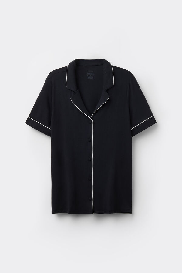 T-shirt manches courtes ouvert devant en modal