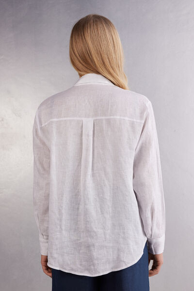 Camisa en tejido sencillo de lino