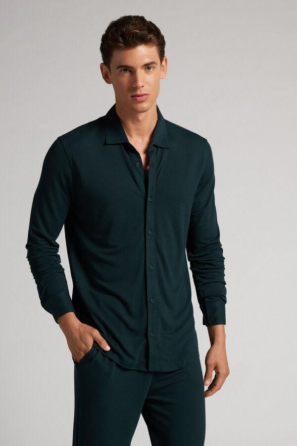 Modal and Silk Piqué Shirt