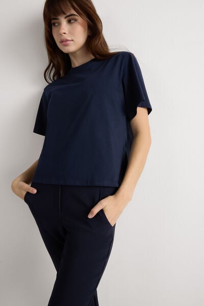 Boxy fit Short-Sleeved Cotton Top