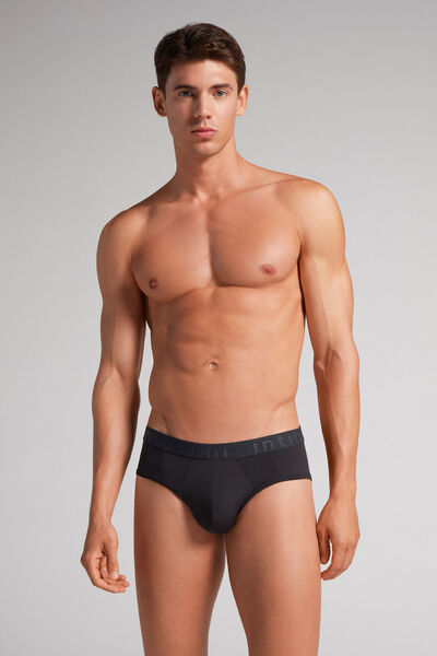 Microfiber Briefs with Logo Detail