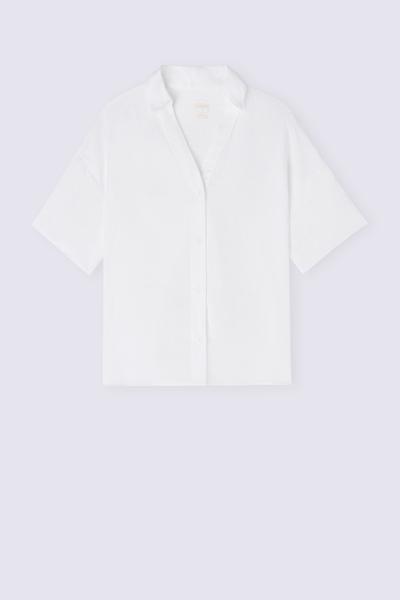 The Pure Linen Short-Sleeved Plain-Weave Linen Shirt