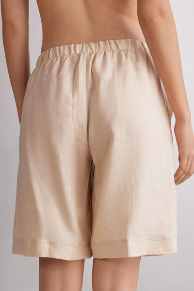 Linen Canvas Bermuda Shorts