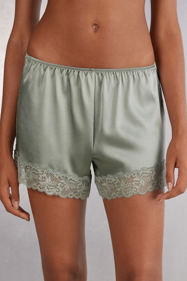 Silk Shorts with Lace