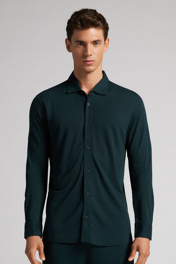 Silk and Modal Piqué Shirt