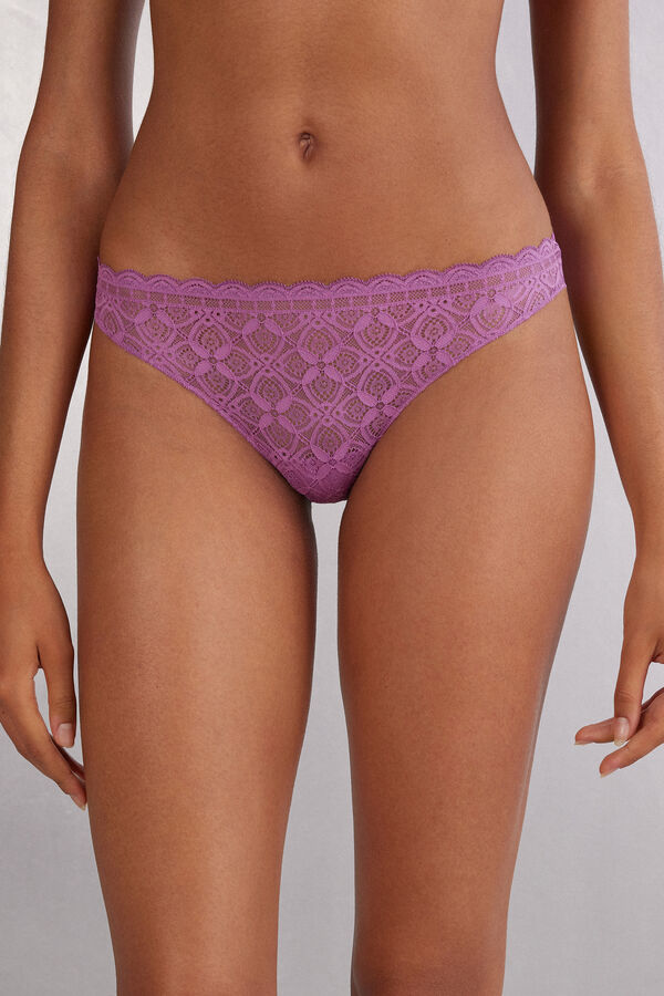 Lace and Microfibre Brazilian Briefs