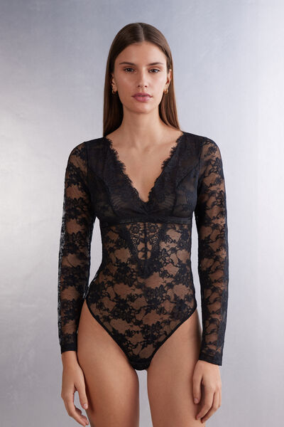 A Special Moment Long-Sleeved Lace Bodysuit