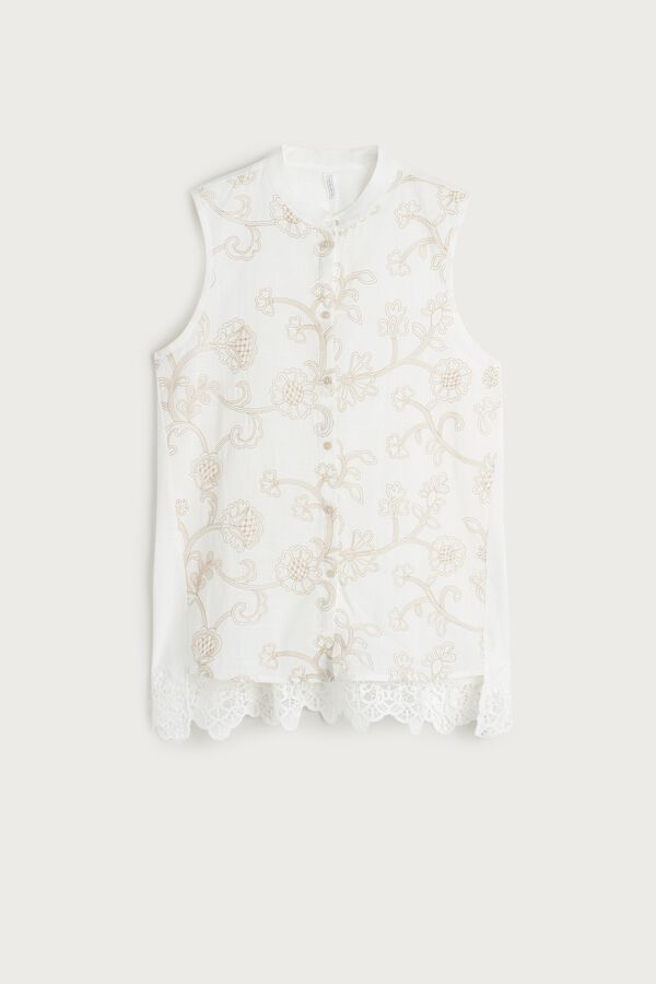 Nomadic Fringes Macram&eacute; Camisole with Wide Shoulders