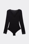 Body manches longues en modal ultralight avec cachemire et dentelle