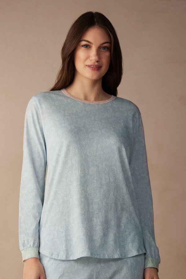 Romantic Cashmere Long-Sleeved Cotton Top