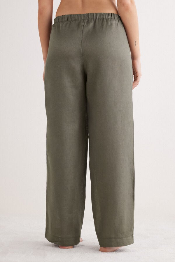 The Pure Linen Drawstring Plain-Weave Linen Trousers