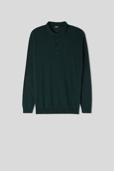 Long Sleeve Knit Polo