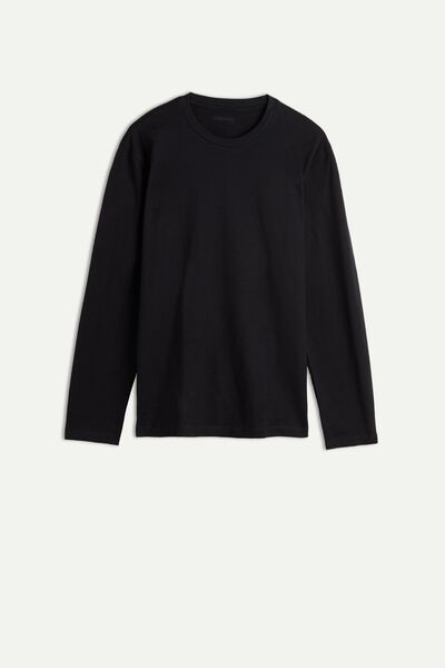 Long-Sleeved Top in Flamed Cotton