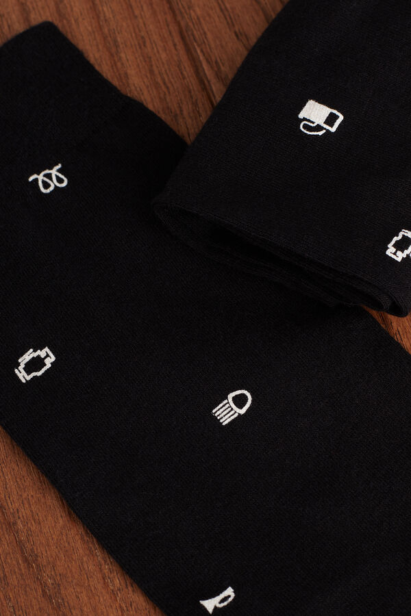 Short Patterned Cotton Socks