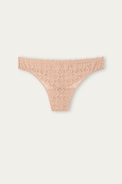 Tanga en dentelle et microfibre